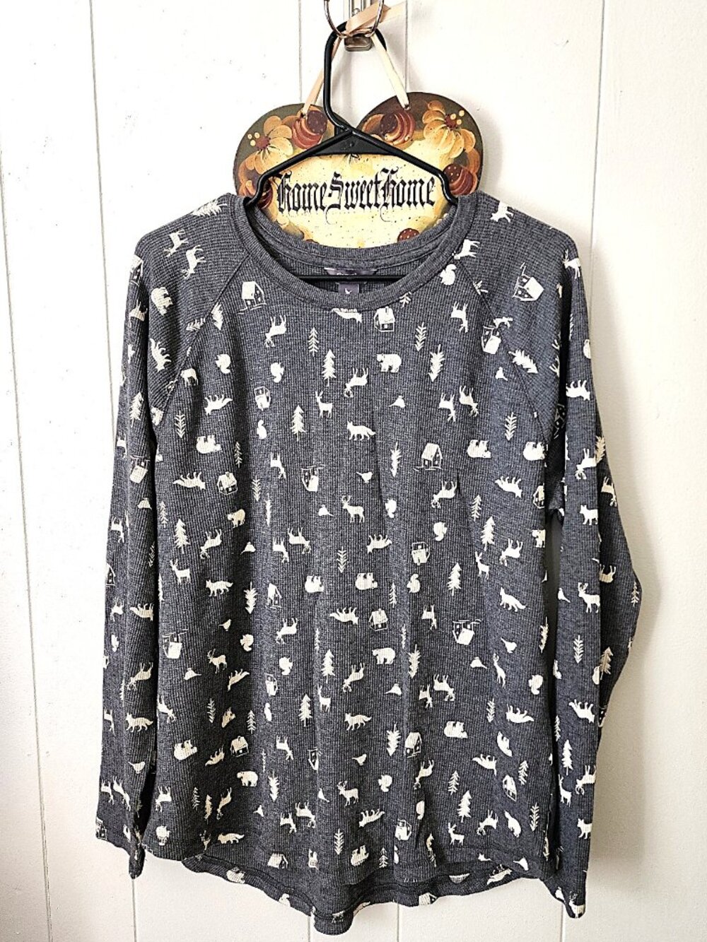 Eddie Bauer Thermal Dark Gray Lounge Top - Size XL